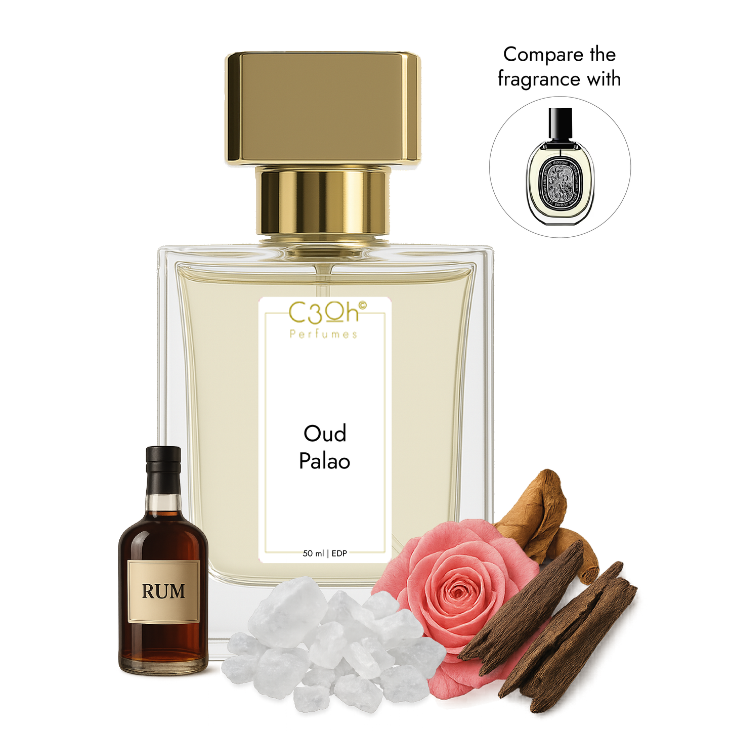 C3oh Oud Palao Perfume Spray for Men & Women | Woody Oriental Fragrance | 50 ml & 100 ml
