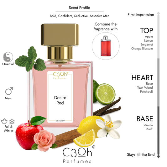 C3oh Desire Red Perfume Spray for Men | Oriental Fragrance | 50 ml & 100 ml