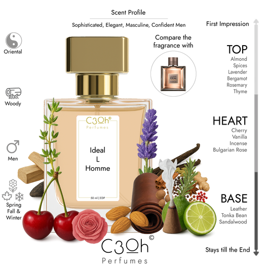C3oh Ideal L Homme EDP Perfume Spray for Men | Woody Oriental Fragrance | 50 ml & 100 ml
