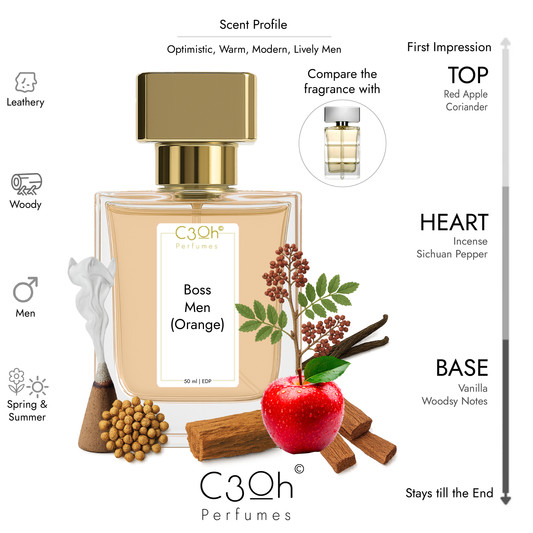 C3oh Boss Orange Perfume Spray for Men | Oriental Woody Leathery Fragrance | 50 ml & 100 ml