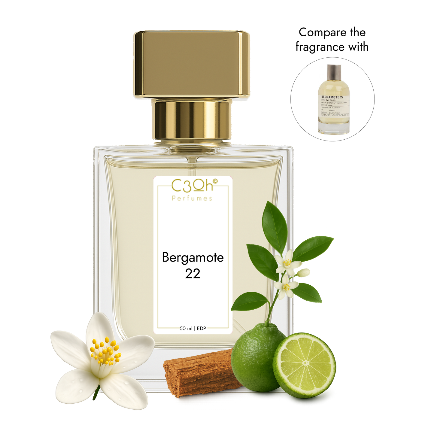 C3oh Bergamote 22 | Men & Women's Perfume | Citrus Aromatic Fragrance | 50 ml & 100 ml