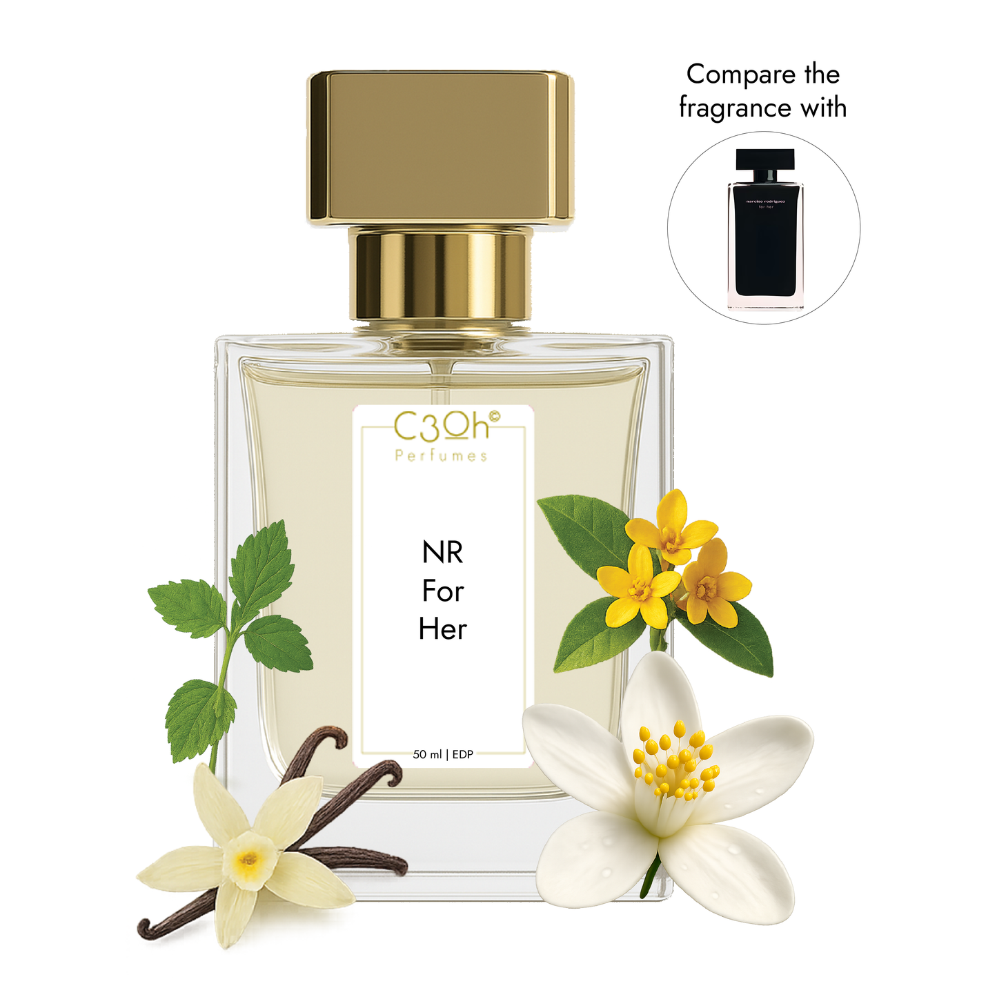 C3oh NR For Her | Women's Perfume | Powdery Musky Fragrance | 50 ml & 100 ml