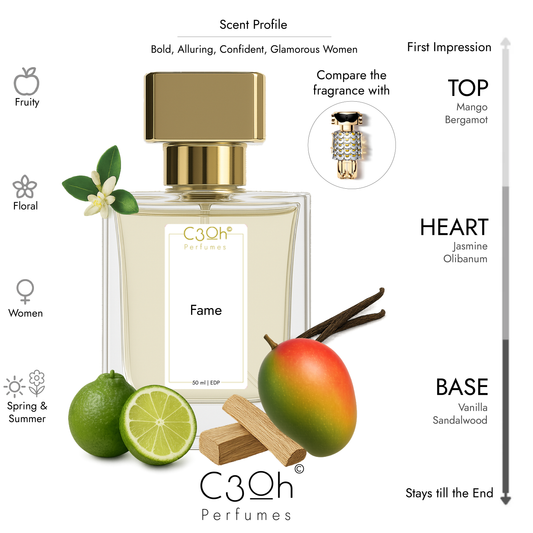 C3oh Fame | Women's Perfume | Chypre Floral Fruity Fragrance | 50 ml & 100 ml