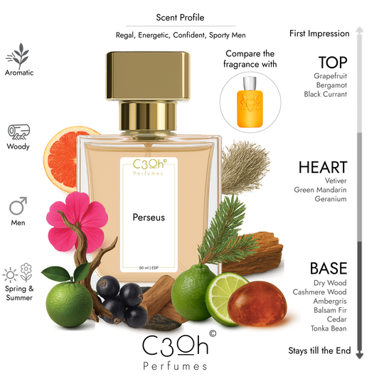 C3oh Perseus | Men's Perfume | Woody Aromatic Fragrance | 50 ml & 100 ml