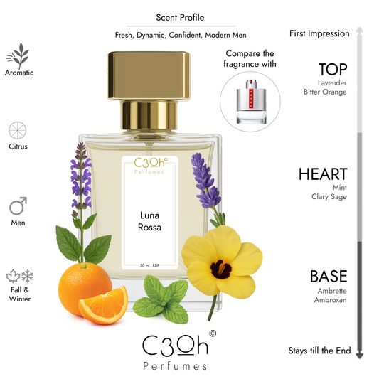 C3oh Luna Rossa | Men's Perfume | Citrus Aromatic Fragrance | 50 ml & 100 ml