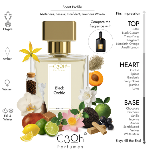 C3oh Black Orchid | Women's Perfume | Ambery Chypre Fragrance | 50 ml & 100 ml