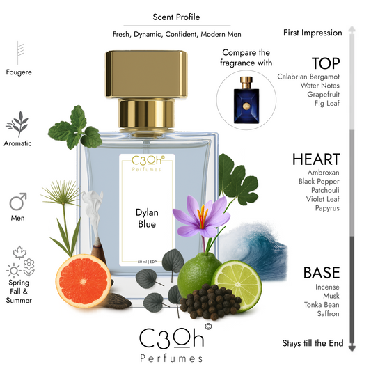C3oh Dylan Blue | Men's Perfume | Fougere Aromatic Fragrance | 50 ml & 100 ml