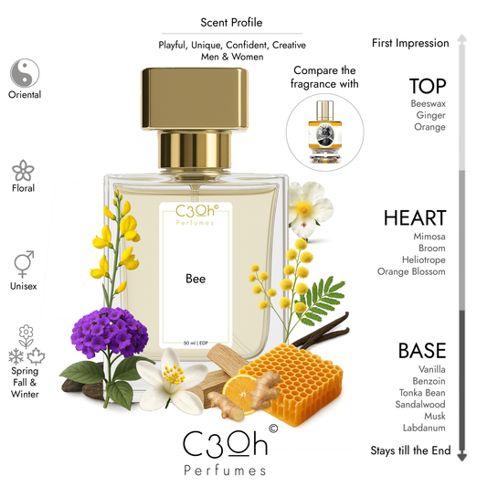 C3oh Bee | Men & Women's Perfume | Oriental Floral Fragrance | 50 ml & 100 ml