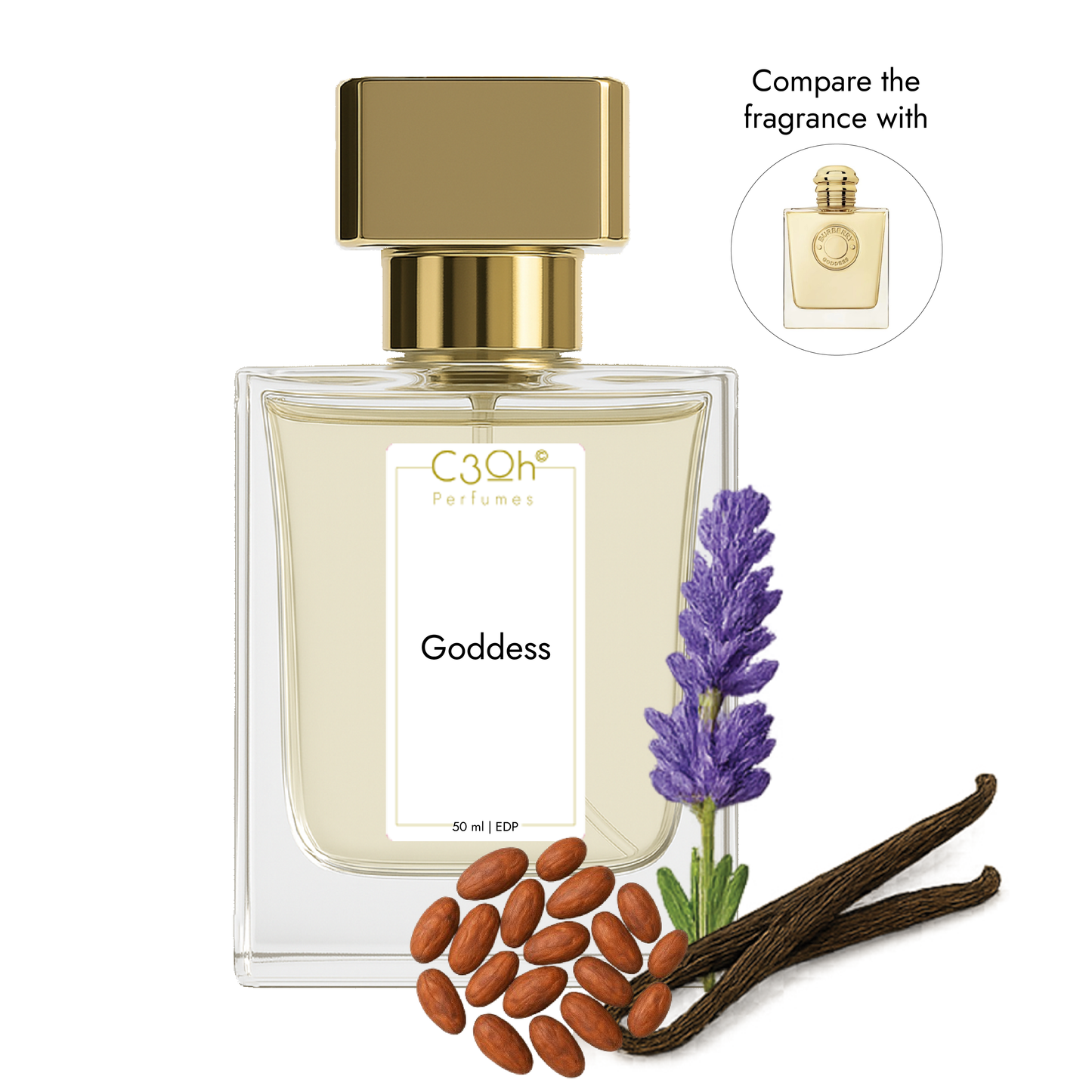 C3oh Goddess Perfume Spray for Women | Gourmand Aromatic Fragrance | 50 ml & 100 ml Women's Eau De Perfume Spray | Luxury Gift for Her | Perfume for Warm Free-Spirited Adventurous Stylish Women