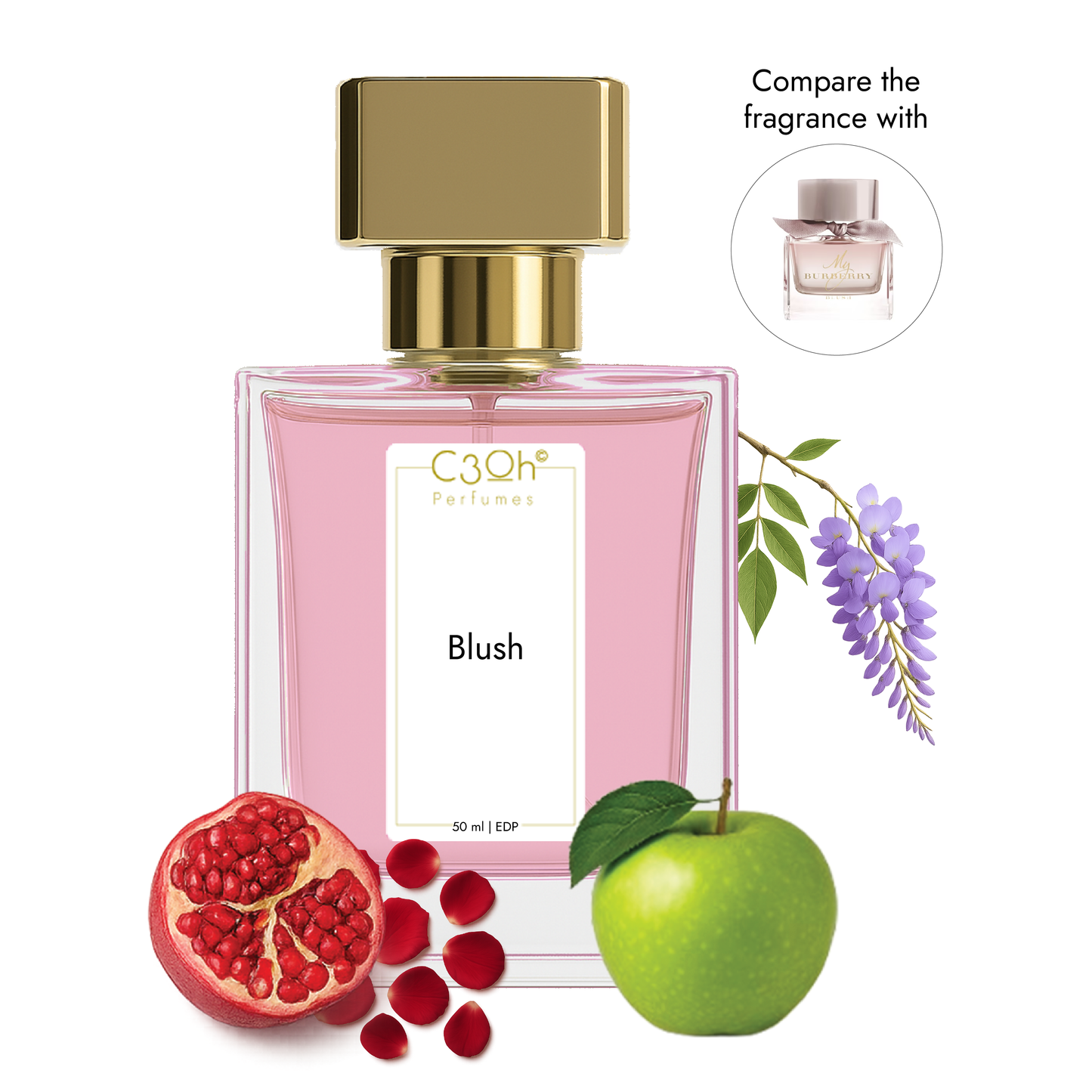 C3oh Blush Perfume Spray for Women | Floral Fragrance | 50 ml & 100 ml Women's Eau De Perfume Spray | Luxury Gift for Her | Perfume for Refined Spontaneous Romantic Women