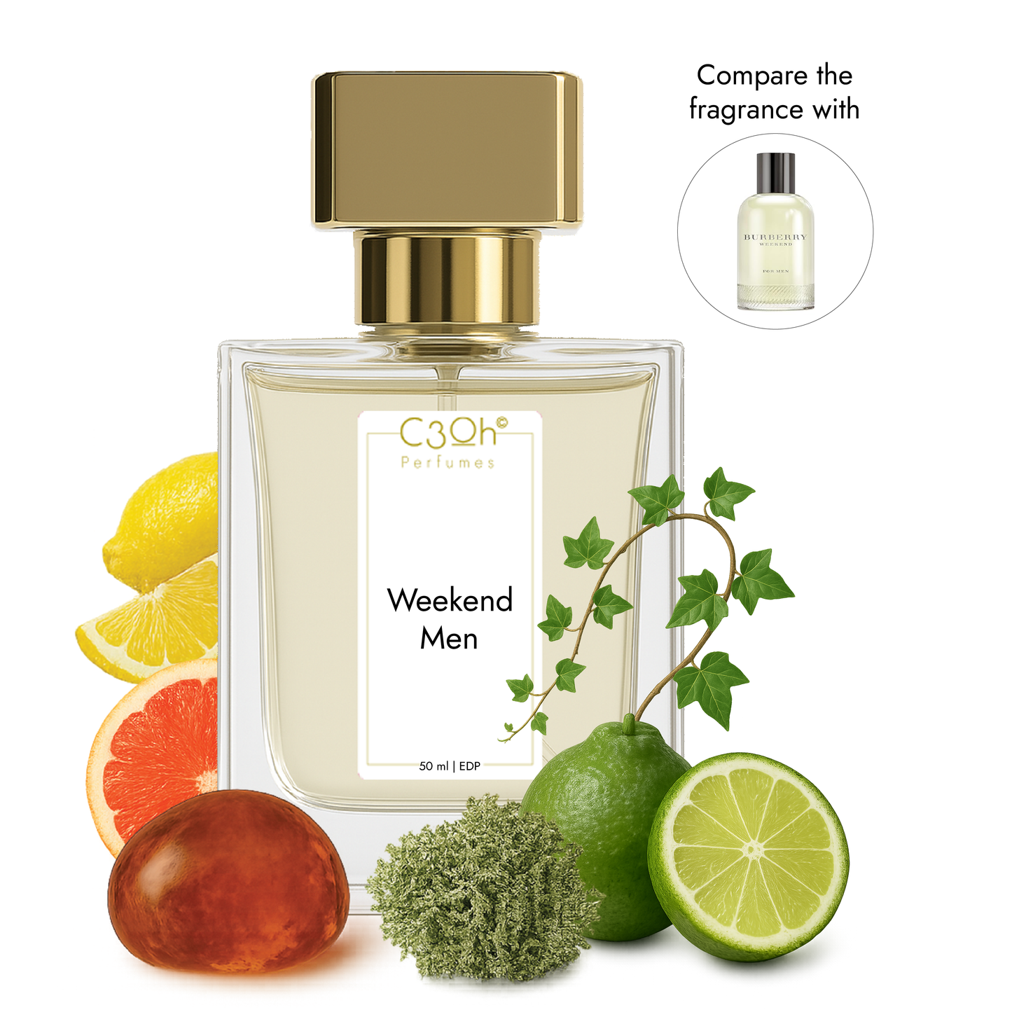 C3oh Weekend men Perfume Spray for Men | Citrus Musky Fragrance | 50 ml & 100 ml Men's Eau De Perfume Spray | Luxury Gift for Him | Perfume for Casual Relaxed Confident Fresh Men