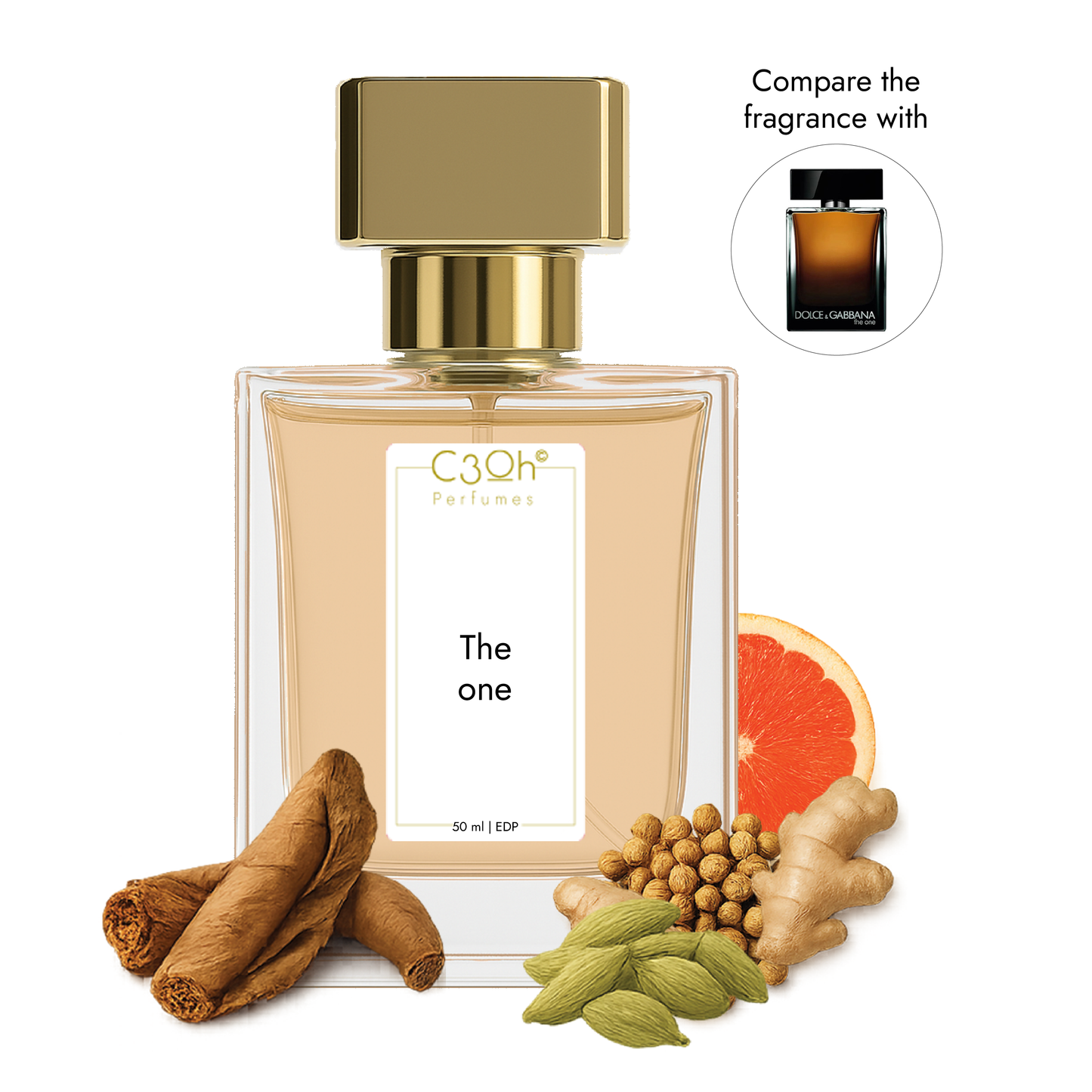 C3oh The one Perfume Spray for Men | Woody Spicy Fragrance | 50 ml & 100 ml | Men's Eau De Perfume Spray | Luxury Gift for Him | Perfume for Elegant Seductive Confident Sophisticated Men