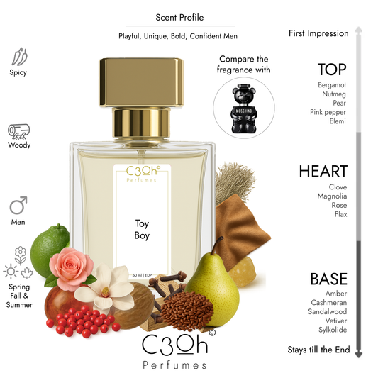 C3oh Toy Boy | Men's Perfume | Spicy Woody Ambery Fragrance | 50 ml & 100 ml