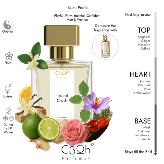 C3oh Instant Crush | Men & Women's Perfume | Oriental Floral Fragrance | 50 ml & 100 ml