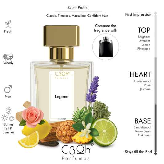 C3oh Legend | Men's Perfume | Fougere Woody Fresh Fragrance | 50 ml & 100 ml