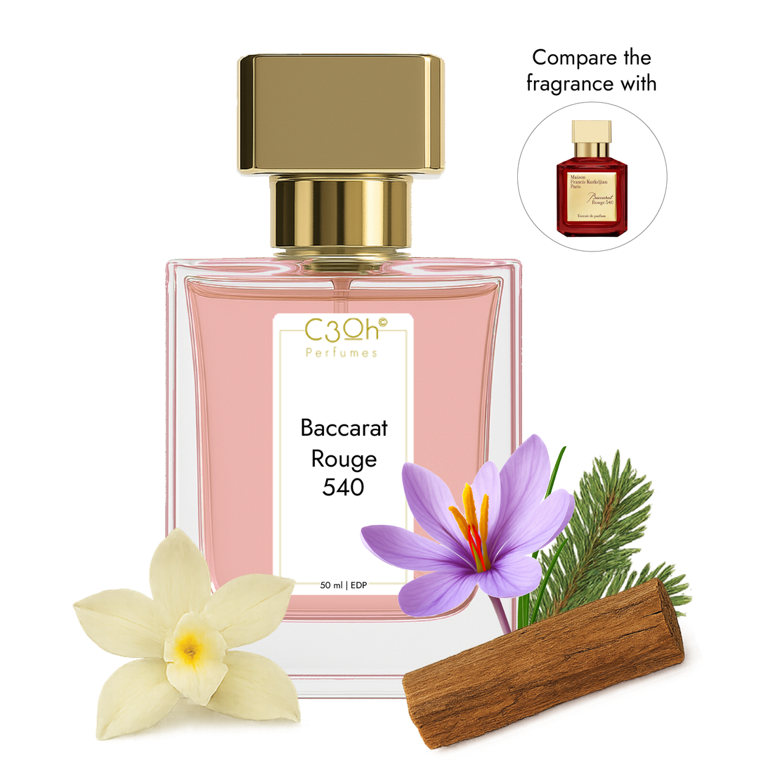 C3oh Baccarat Rouge 540 perfume for Baccarat Rouge 540 clone and alternatives guide