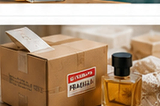 Perfume bottle packed with shipping boxes for couriering perfume in India