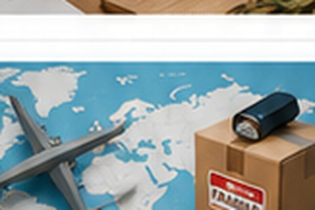 Perfume shipment with parcel and world map for international courier from India