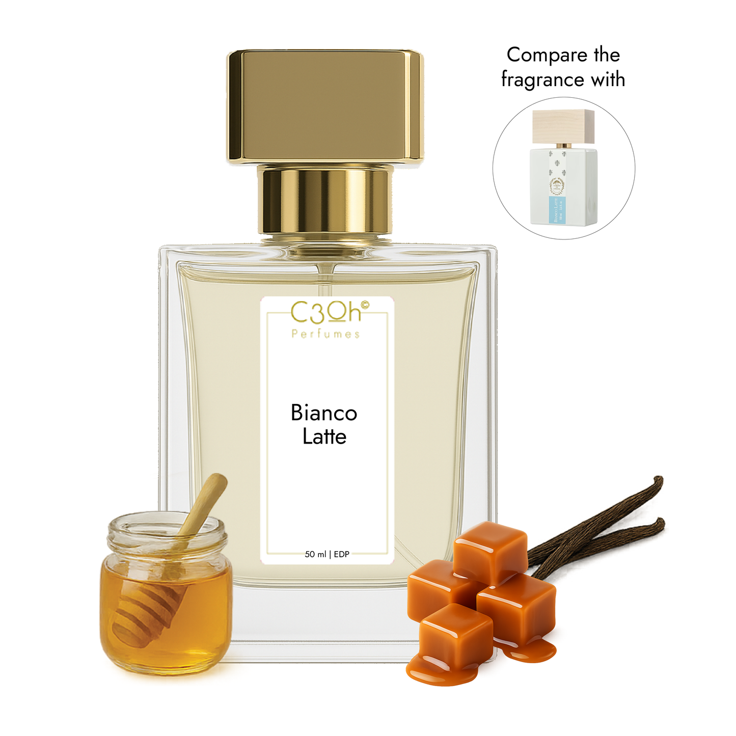 C3oh Bianco Latte | Men & Women's Perfume | Gourmand Amber Fragrance | 50 ml & 100 ml