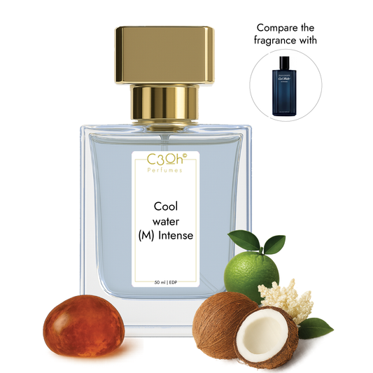 C3oh Cool water men Intense Perfume Spray for Men | Amber Citrus Sweet Fragrance | 50 ml & 100 ml Men's Eau De Perfume | Spray Luxury Gift for Him | Perfume for Intense Masculine Confident Bold Men