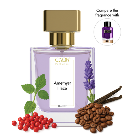 C3oh Amethyst Haze Perfume Spray for Men & Women | Aromatic Gourmand Fragrance | 50 ml & 100 ml Men Women's Eau De Perfume Spray | Luxury Gift for Him & Her | Perfume for Sensual Mysterious Confident Luxurious Men & Women