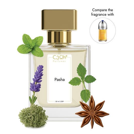 C3oh Pasha Perfume Spray for Men | Fougere Oriental Aromatic Fragrance | 50 ml & 100 ml Men's Eau De Perfume Spray | Luxury Gift for Him | Perfume for Classic Masculine Confident Timeless Men
