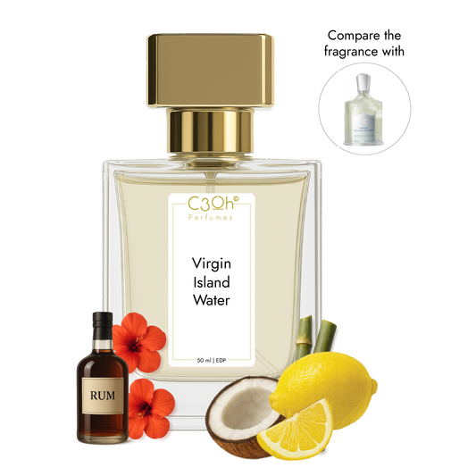 C3oh Virgin Island Water Perfume Spray for Men & Women | Citrus Fragrance | 50 ml & 100 ml Men & Women's Eau De Perfume Spray | Luxury Gift for Him & Her | Perfume for Tropical Refreshing Confident Free-spirited Men & Women
