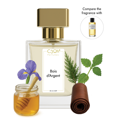C3oh Bois d'Argent Perfume Spray for Men & Women | Woody Chypre Fragrance | 50 ml & 100 ml Men & Women's Eau De Perfume Spray | Luxury Gift for Him & Her | Perfume for Sophisticated Elegant Confident Luxurious Men & Women