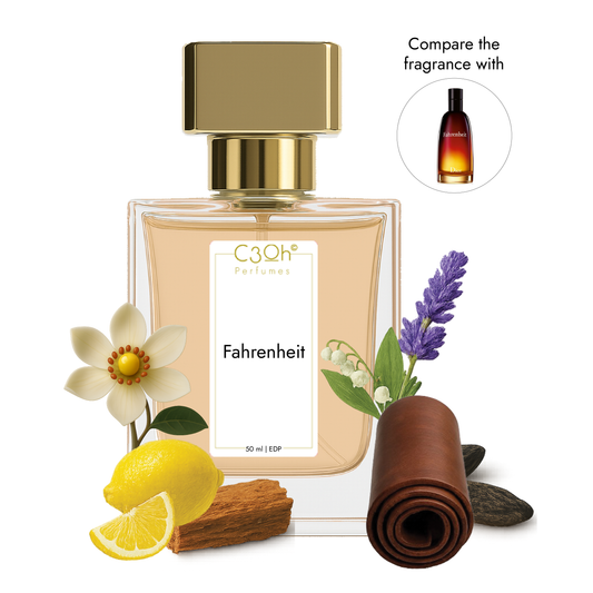 C3oh Fahrenheit Perfume Spray for Men | Woody Green Leathery Fragrance | 50 ml & 100 ml Men's Eau De Perfume Spray | Luxury Gift for Him | Perfume for Bold Masculine Confident Unique Men