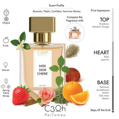 C3oh MISS DIOR CHERIE Perfume Spray for Women | Chypre Fruity Fragrance | 50 ml & 100 ml