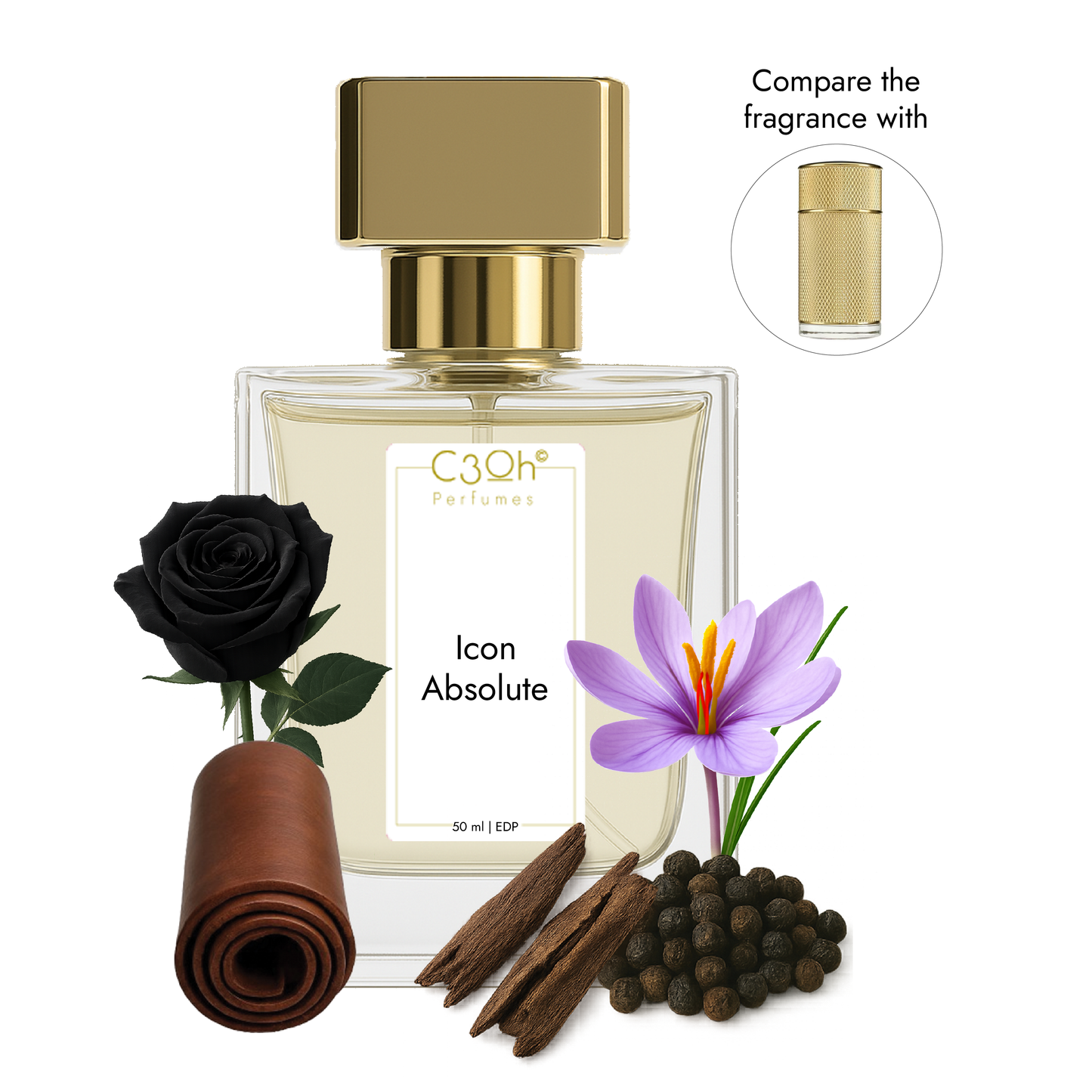 C3oh Icon Absolute Perfume Spray for Men | Woody Spicy Fragrance | 50 ml & 100 ml