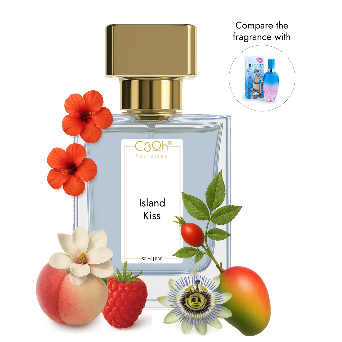 C3oh Island Kiss Perfume Spray for Women | Floral Fruity Fragrance | 50 ml & 100 ml