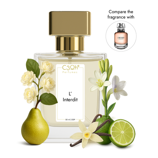 C3oh L'Interdit Perfume Spray for Women | Floral Musky Fragrance | 50 ml & 100 ml