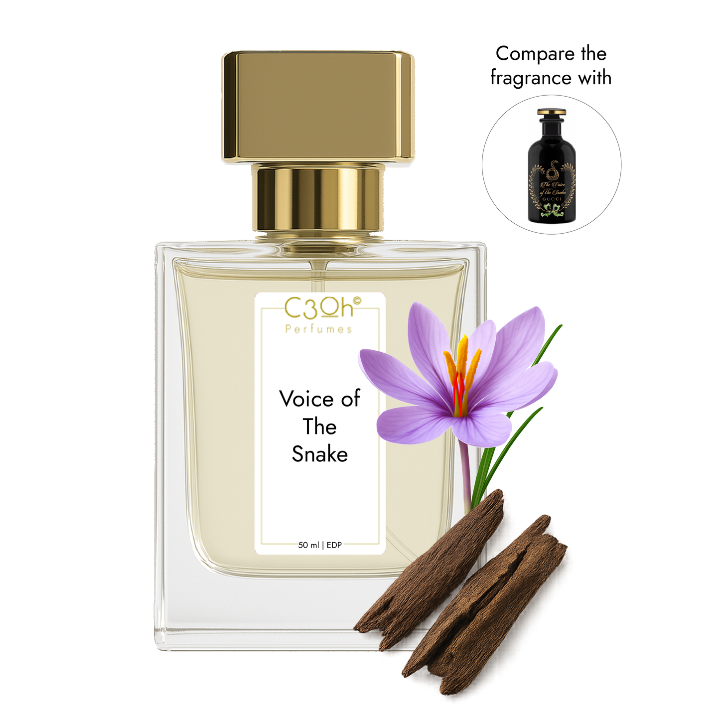 C3oh Voice of the Snake Perfume Spray for Men & Women | Woody Spicy Fragrance | 50 ml & 100 ml