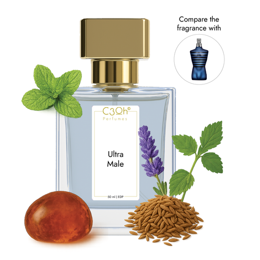 C3oh Ultra Male Perfume Spray for Men | Ambery Aromatic Fragrance | 50 ml & 100 ml