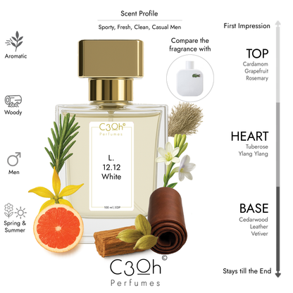 C3oh L. 12. 12 White | Men's Perfume | Woody Aromatic Fragrance | 50 ml & 100 ml
