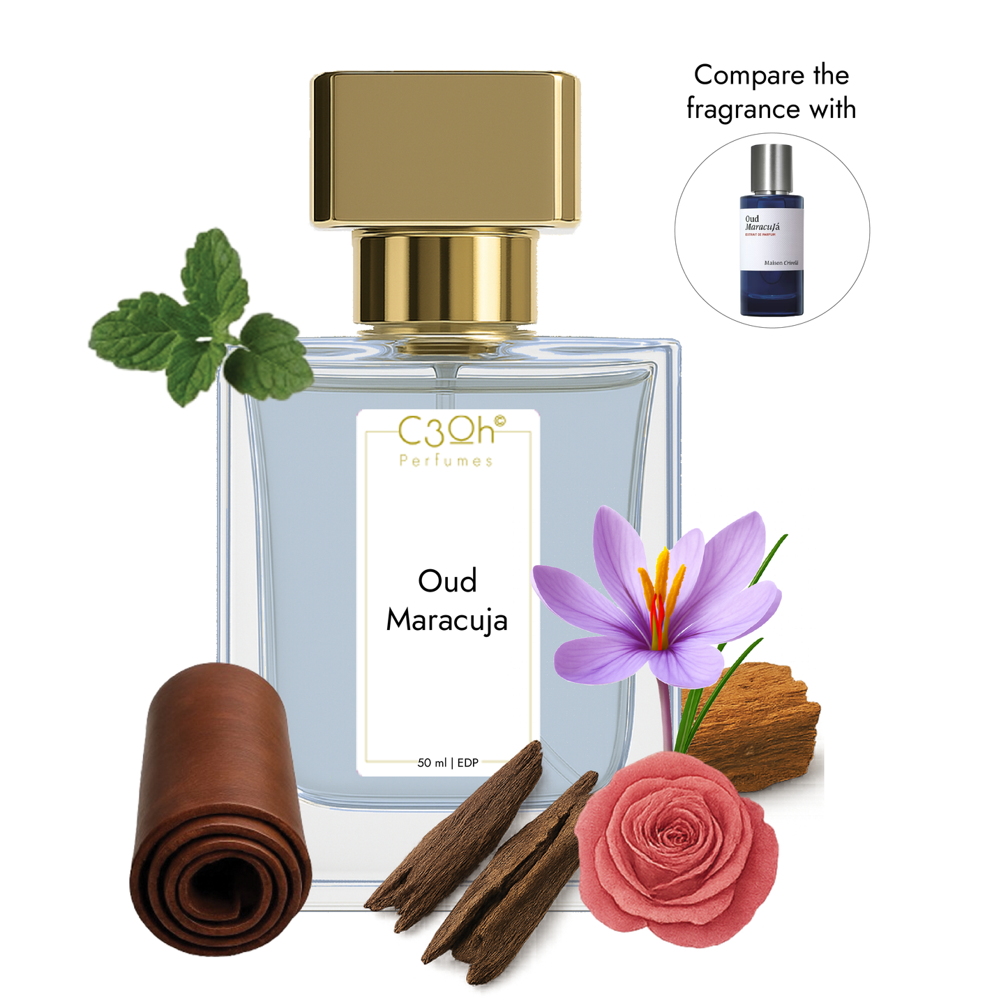 C3oh Oud Maracuja | Men & Women's Perfume | Fruity Woody Fragrance | 50 ml & 100 ml