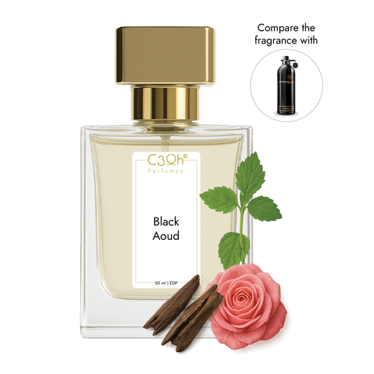 C3oh Black Aoud | Men's Perfume | Woody Floral Musky Fragrance | 50 ml & 100 ml
