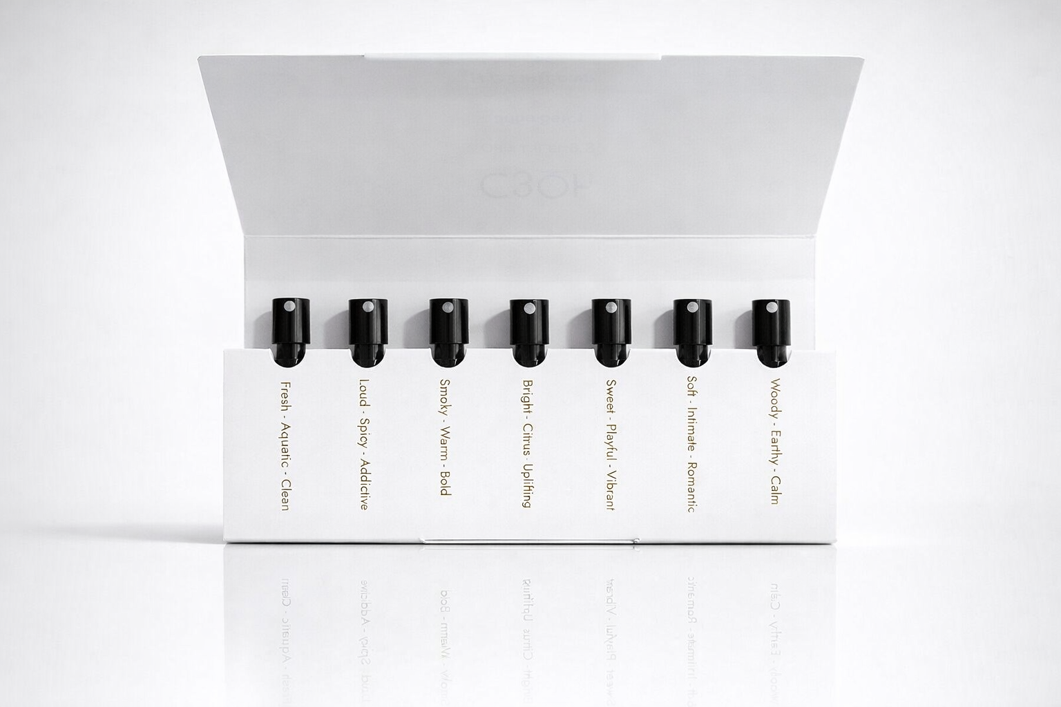 On the Beach Collection discovery set by C3oh Perfumes featuring 7 unisex parfum samples