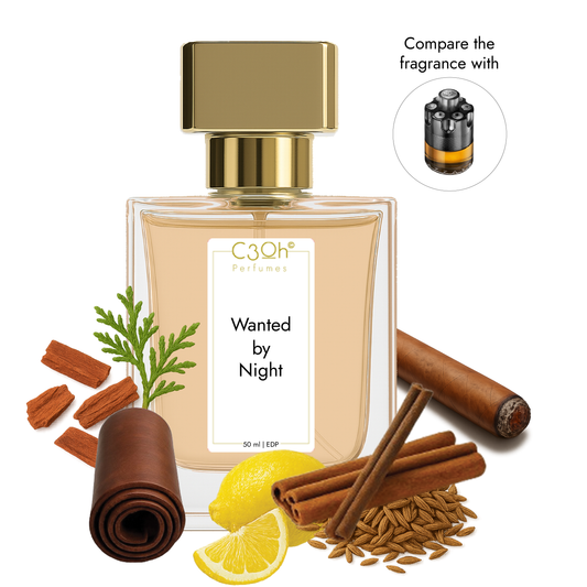 C3oh Wanted by night Perfume Spray for Men | Woody Amber Spicy Fragrance | 50 ml & 100 ml Men's Eau De Perfume Spray | Luxury Gift for Him | Perfume for Intense Seductive Confident Mysterious Men