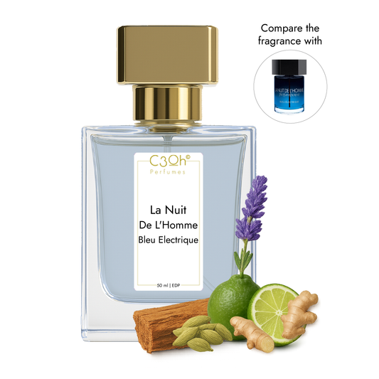 C3oh La Nuit De L'Homme Bleu Electrique | Men's Perfume | Oriental Fougere Fragrance | 50 ml & 100 ml