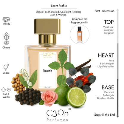 C3oh Tuxedo | Men & Women's Perfume | Woody Chypre Fragrance | 50 ml & 100 ml