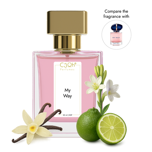 C3oh My Way Perfume Spray for Women | White Floral Fruity Tuberose Citrus Vanilla Fragrance | 50 ml & 100 ml Women's Eau De Perfume Spray | Luxury Gift for Her | Perfume for Empowered, Feminine, Confident, Modern Women