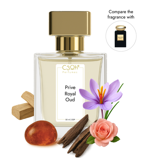 C3oh Prive Royal Oud Perfume Spray for Men & Women | Amber warm Spicy Woody Oud Smoky Fragrance | 50 ml & 100 ml Men & Women's Eau De Perfume Spray | Luxury Gift for Him & Her | Perfume for Luxurious, Exotic, Confident, Sophisticated Men & Women
