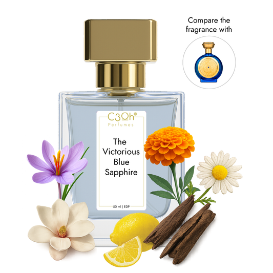 C3oh The victorious Blue Sapphire Perfume Spray for Men & Women | Woody oriental Fragrance | 50 ml & 100 ml Men & Women's Eau De Perfume Spray | Luxury Gift for Him & Her | Perfume for Regal Confident Luxurious Sophisticated Men & Women