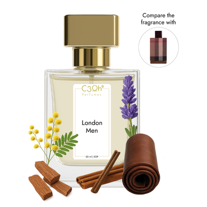 C3oh London Men Perfume Spray for Men | Fougere Oriental Spicy Fragrance | 50 ml & 100 ml Men's Eau De Perfume Spray | Luxury Gift for Him | Perfume for Masculine Gentle Charismatic Passionate Men
