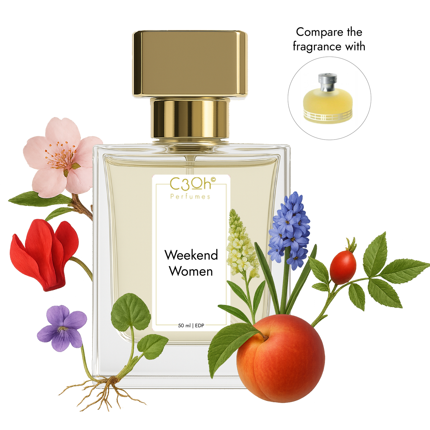 C3oh Weekend women Perfume Spray for Women | Floral Woody Musky Fragrance | 50 ml & 100 ml Women's Eau De Perfume Spray | Luxury Gift for Her | Perfume for Lively Playful Confident Casual Women