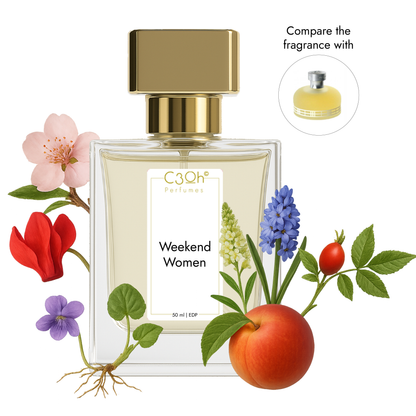C3oh Weekend women Perfume Spray for Women | Floral Woody Musky Fragrance | 50 ml & 100 ml Women's Eau De Perfume Spray | Luxury Gift for Her | Perfume for Lively Playful Confident Casual Women