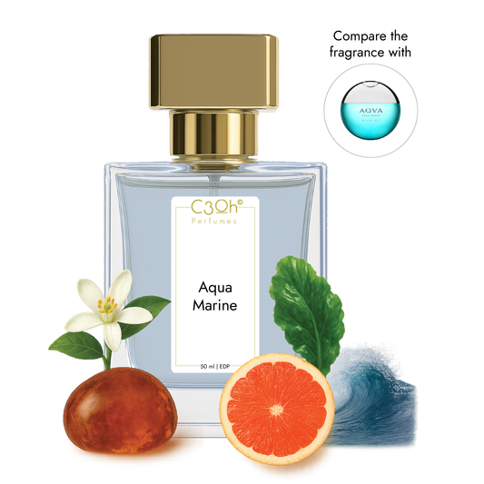 C3oh Aqva Marine Perfume Spray for Men | Aromatic Aquatic Fragrance | 50 ml 100 ml Men's Eau De Perfume Spray | Luxury Gift for Him | Perfume for Modern Refined Warm Free-Spirited Men