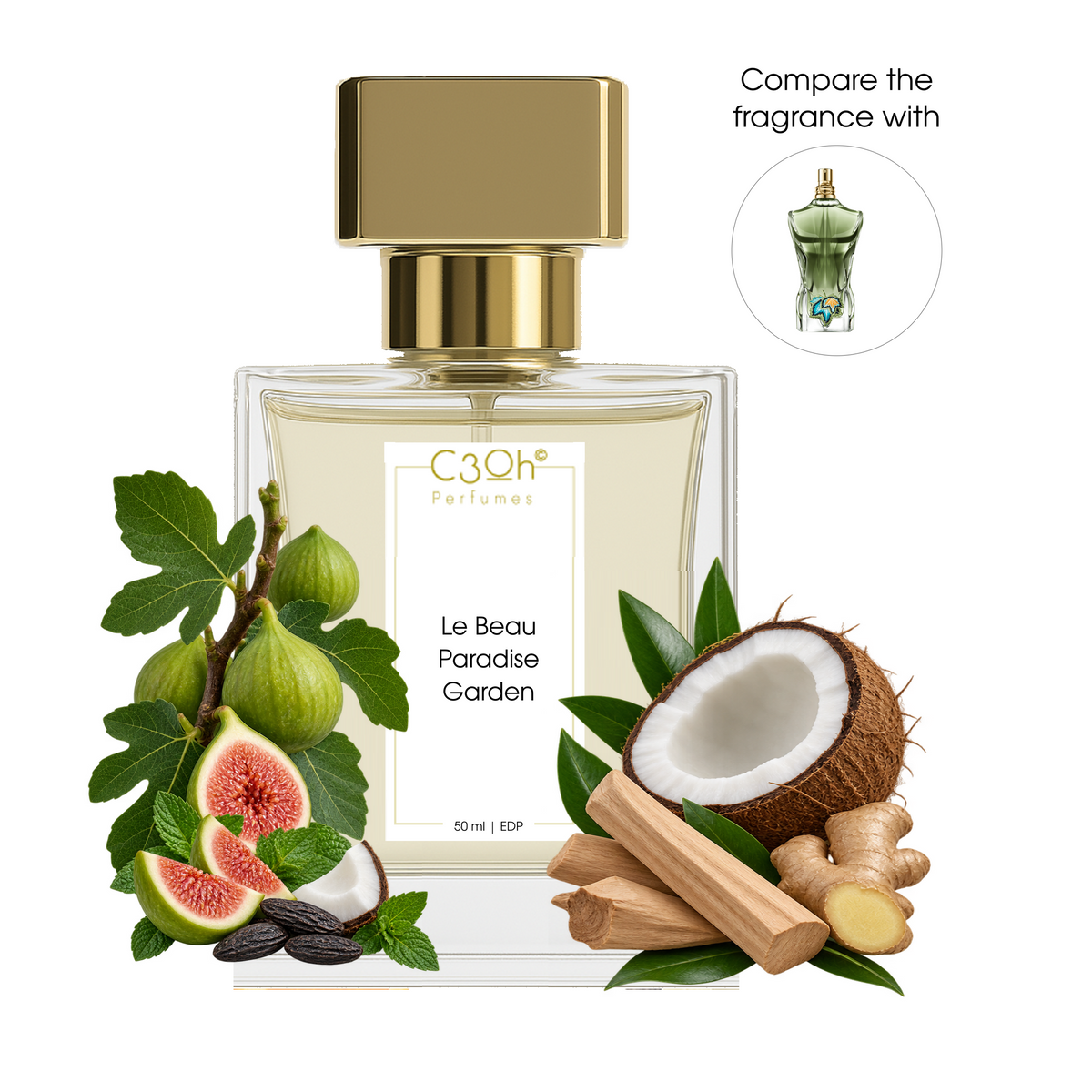 C3oh Le Beau Paradise Garden perfume inspired by Jean Paul Gaultier Le Beau Paradise Garden